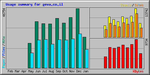 Usage summary for geva.co.il